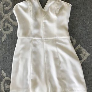 White strapless romper